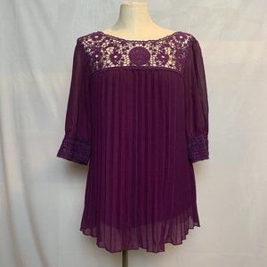 Boho💜Purple Flowy Top Size M